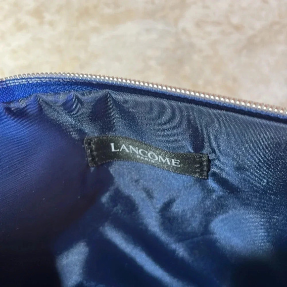 Lancome Paris Navy Blue Cosmetic Bag Glitter Patent Makeup Pouch Case - Picture 2 of 12